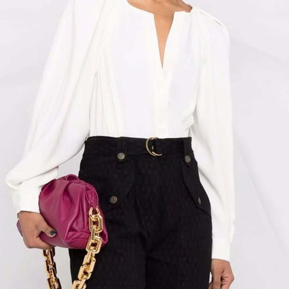 IRO Ivory Natoma Mandarin Collar Luxurious Blouse Size 34 (US-XS) sku#18